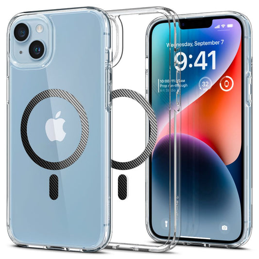 Custodia MagSafe per Apple iPhone 14 Plus, Spigen, Ultra Hybrid Carbon, Trasparente