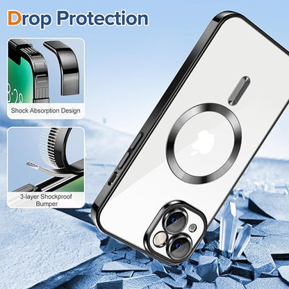 MagSafe Case for Apple iPhone 14 Plus, Techsuit, Luxury Crystal, Black