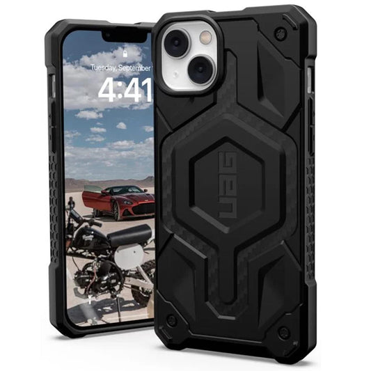 Custodia MagSafe per Apple iPhone 14 Plus, Urban Armor Gear, Monarch Pro Carbon, Nera