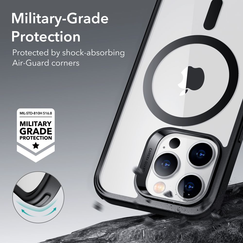 Custodia MagSafe per Apple iPhone 14 Pro, ESR, Classic Hybrid, Nero Trasparente