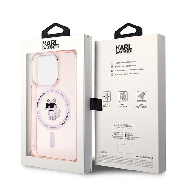 Custodia MagSafe per Apple iPhone 14 Pro Max, Karl Lagerfeld, IML Choupette, Rosa