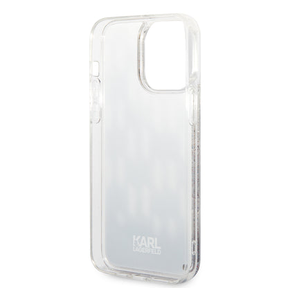 Custodia MagSafe per Apple iPhone 14 Pro Max, Karl Lagerfeld, Monogram Liquid Glitter, Nera