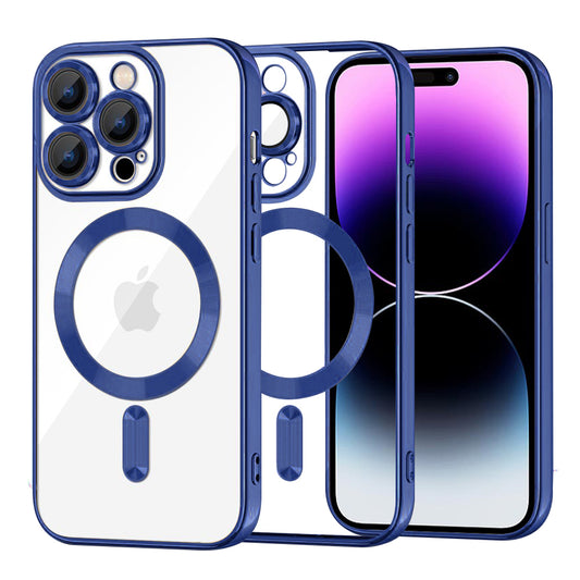 Custodia MagSafe per Apple iPhone 14 Pro Max, Techsuit, Luxury Crystal, Blu Scuro