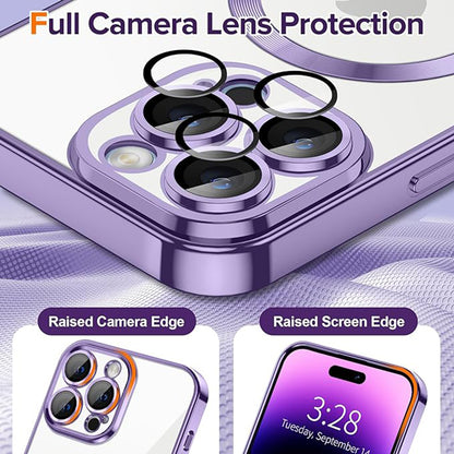 Custodia MagSafe per Apple iPhone 14 Pro Max, Techsuit, Luxury Crystal, Viola Chiaro