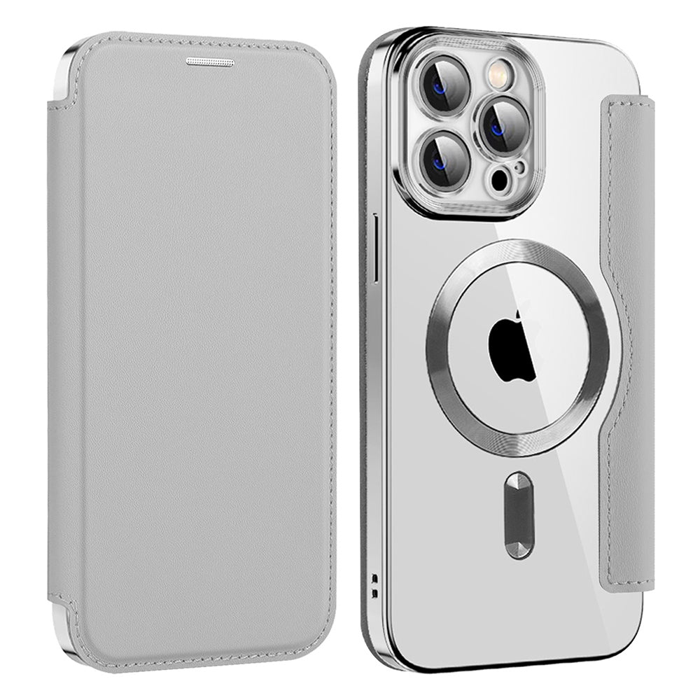 MagSafe Case for Apple iPhone 14 Pro Max, Techsuit, SmartMag Book, Gray