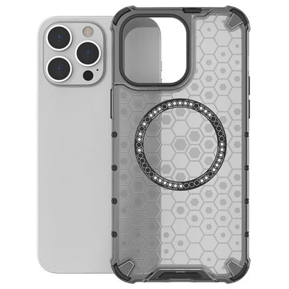 Custodia MagSafe per Apple iPhone 14 Pro, Techsuit, HoneyComb Shield, Bianca