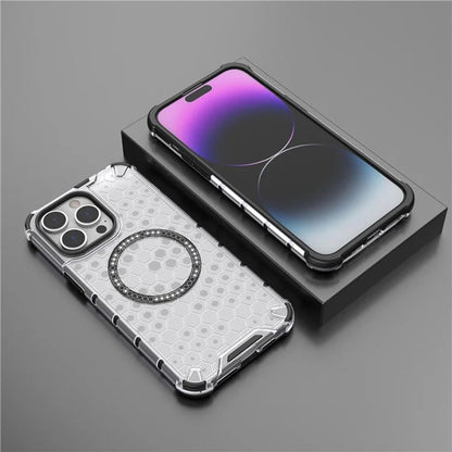 Custodia MagSafe per Apple iPhone 14 Pro, Techsuit, HoneyComb Shield, Nera
