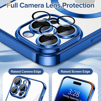 Custodia MagSafe per Apple iPhone 14 Pro, Techsuit, Luxury Crystal, Blu Scuro