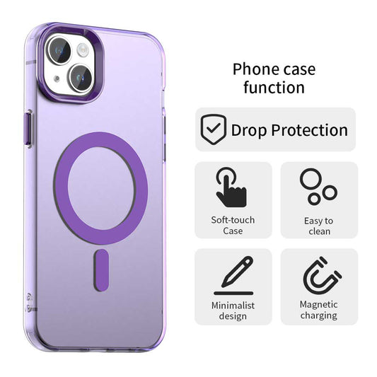 Custodia MagSafe per Apple iPhone 14, Techsuit, CandyCase, Viola