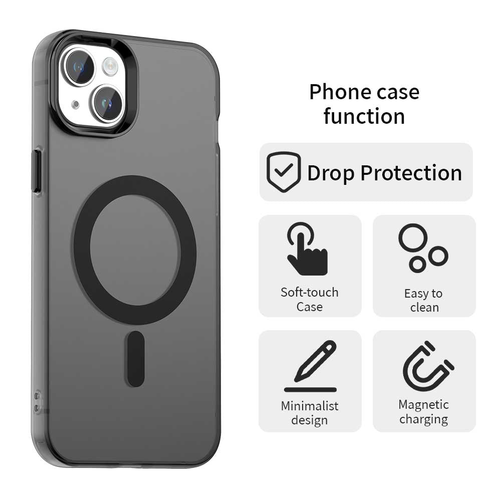 Custodia MagSafe per Apple iPhone 14, Techsuit, CandyCase, Nera
