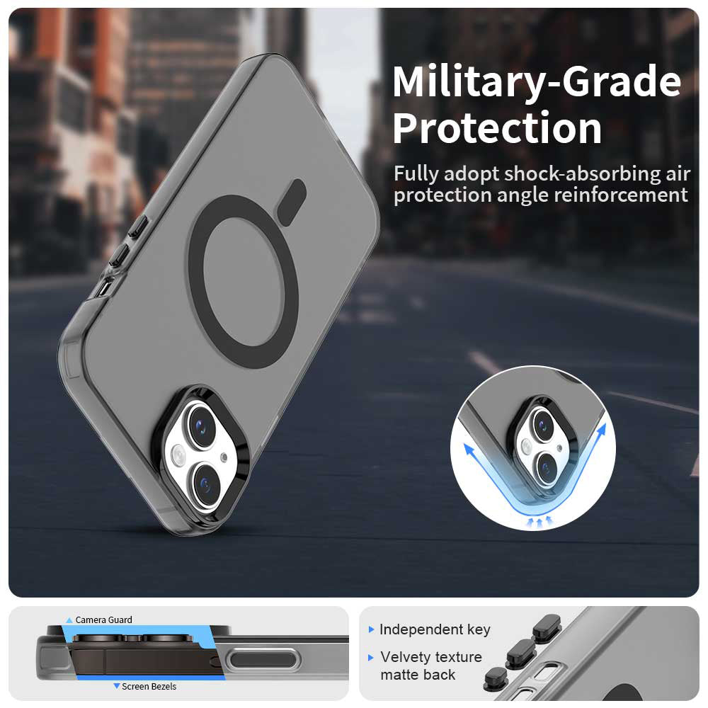 Custodia MagSafe per Apple iPhone 14, Techsuit, CandyCase, Nera