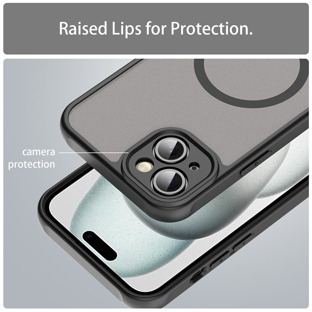 Custodia MagSafe per Apple iPhone 14, Techsuit, HaloFrost II, Nera
