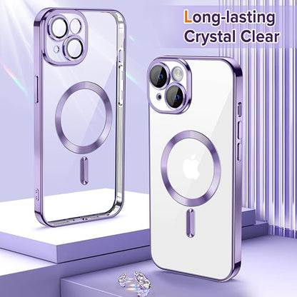 Custodia MagSafe per Apple iPhone 14, Techsuit, Luxury Crystal, Viola Chiaro