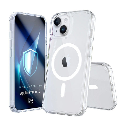 Custodia MagSafe per Apple iPhone 15, 3MK, Armor MagCase, Trasparente