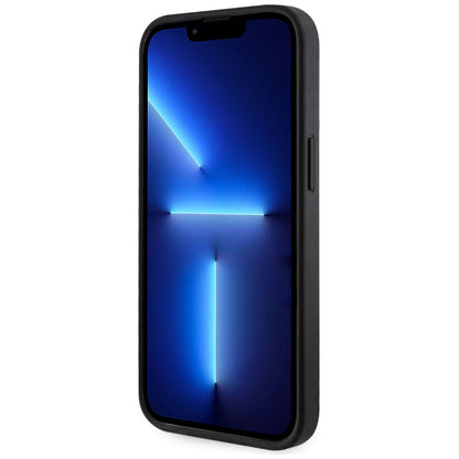 Custodia MagSafe per Apple iPhone 15, Guess, Cardslot 4G Stripes, Nera