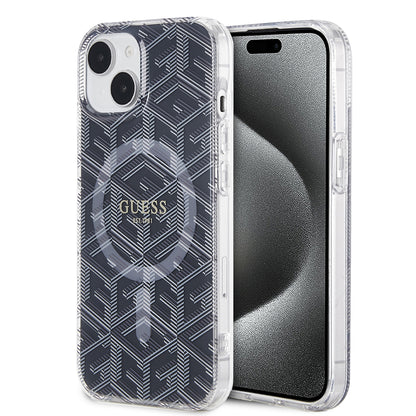 Custodia MagSafe per Apple iPhone 15, Guess, IML Gcube, Nera