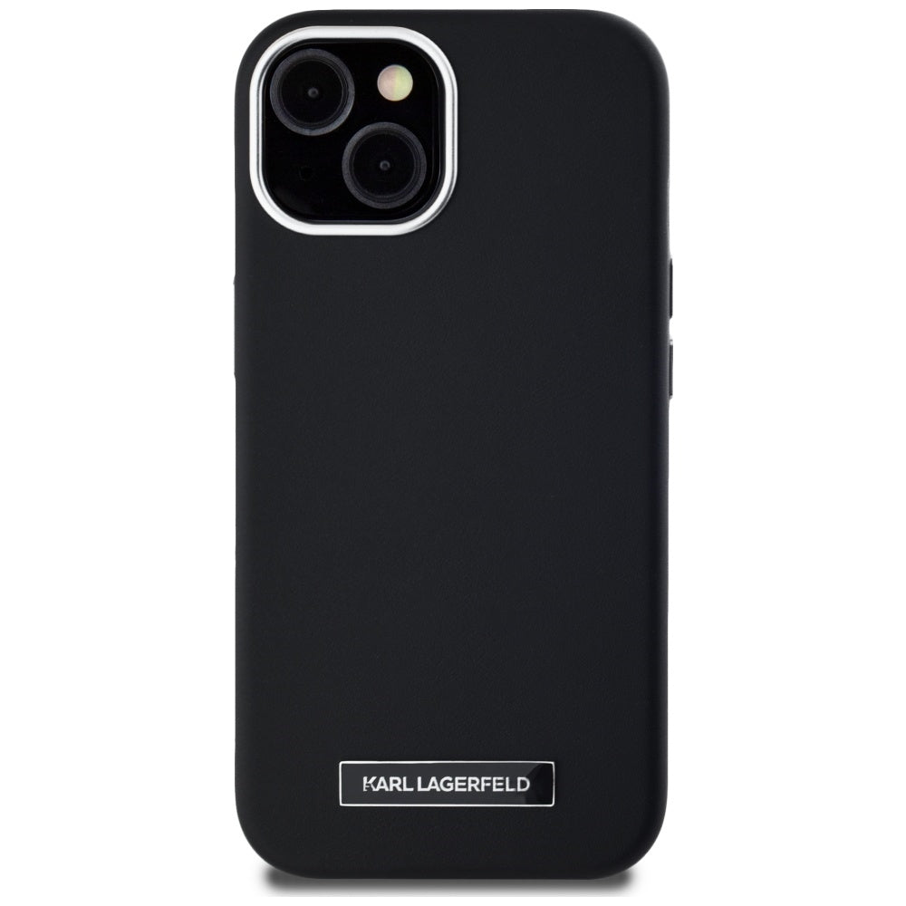 MagSafe Case for Apple iPhone 15, Karl Lagerfeld, FW Metal Plate, Black