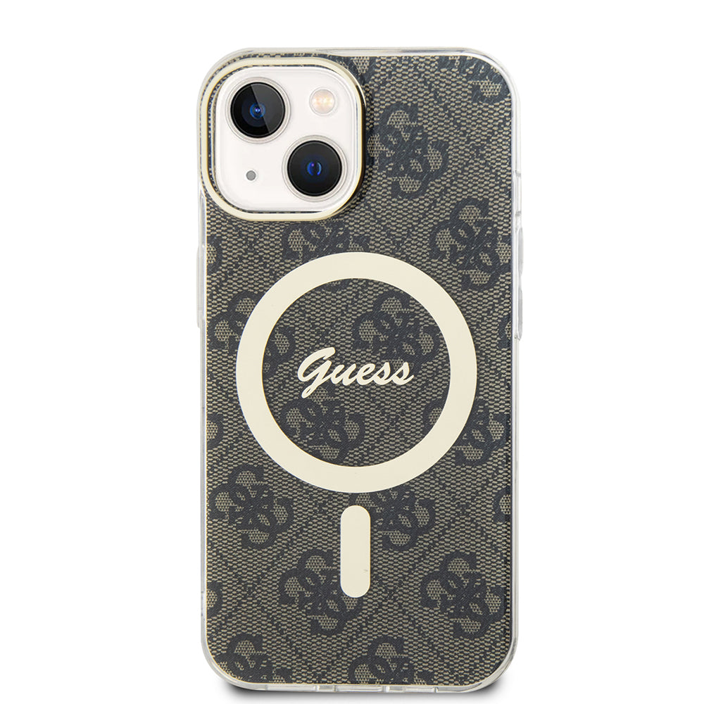 Custodia MagSafe per Apple iPhone 15 Plus, Guess, IML 4G, Marrone