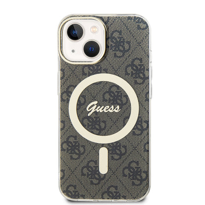 Custodia MagSafe per Apple iPhone 15 Plus, Guess, IML 4G, Marrone