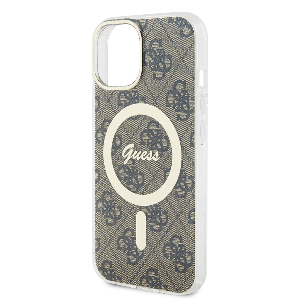 Custodia MagSafe per Apple iPhone 15 Plus, Guess, IML 4G, Marrone