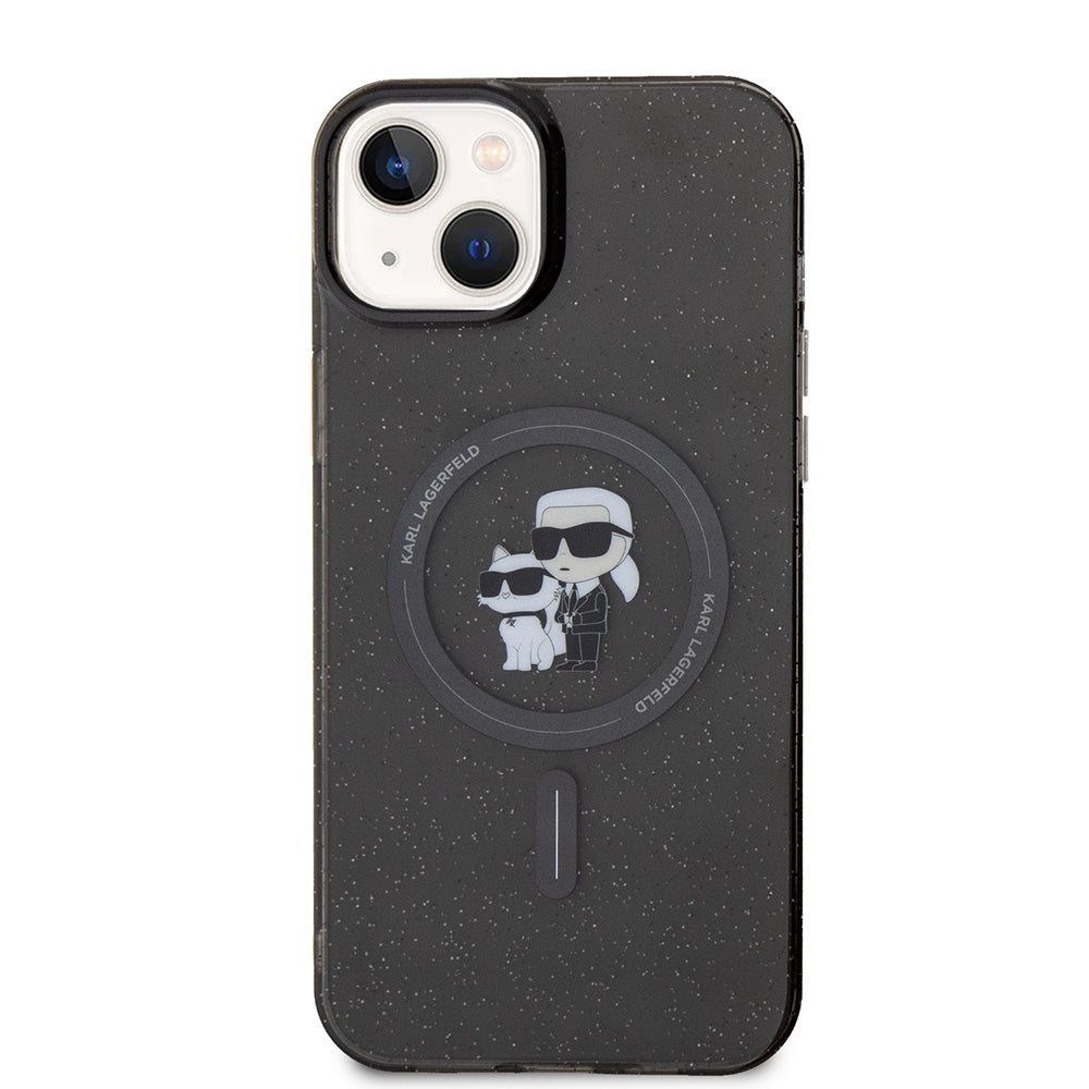 Custodia MagSafe per Apple iPhone 15 Plus, Karl Lagerfeld, Glitter, Nera