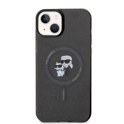 Custodia MagSafe per Apple iPhone 15 Plus, Karl Lagerfeld, Glitter, Nera