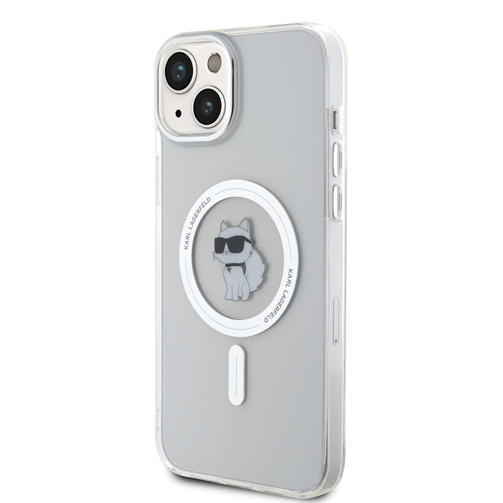Custodia MagSafe per Apple iPhone 15 Plus / 14 Plus, Karl Lagerfeld, IML Choupette, Trasparente