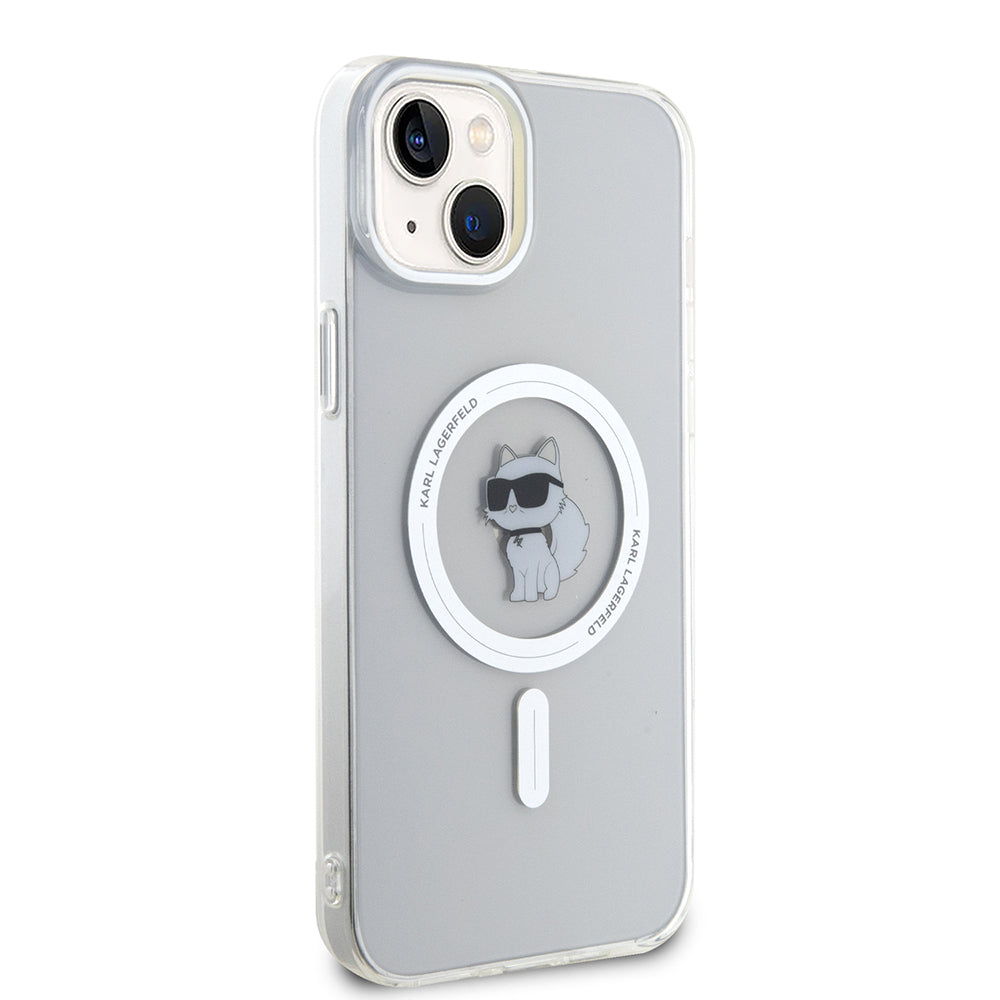 Custodia MagSafe per Apple iPhone 15 Plus / 14 Plus, Karl Lagerfeld, IML Choupette, Trasparente