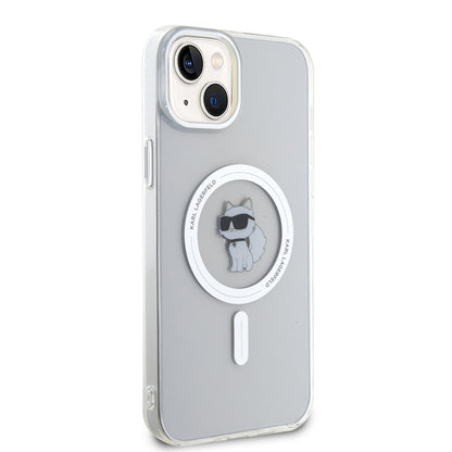 Custodia MagSafe per Apple iPhone 15 Plus / 14 Plus, Karl Lagerfeld, IML Choupette, Trasparente