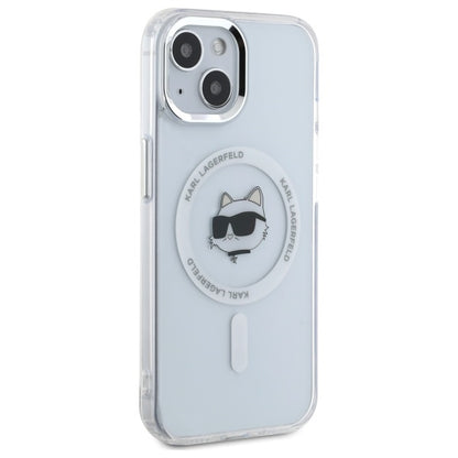 Custodia MagSafe per Apple iPhone 15 Plus, Karl Lagerfeld, IML Metal Choupette's Head, Bianca
