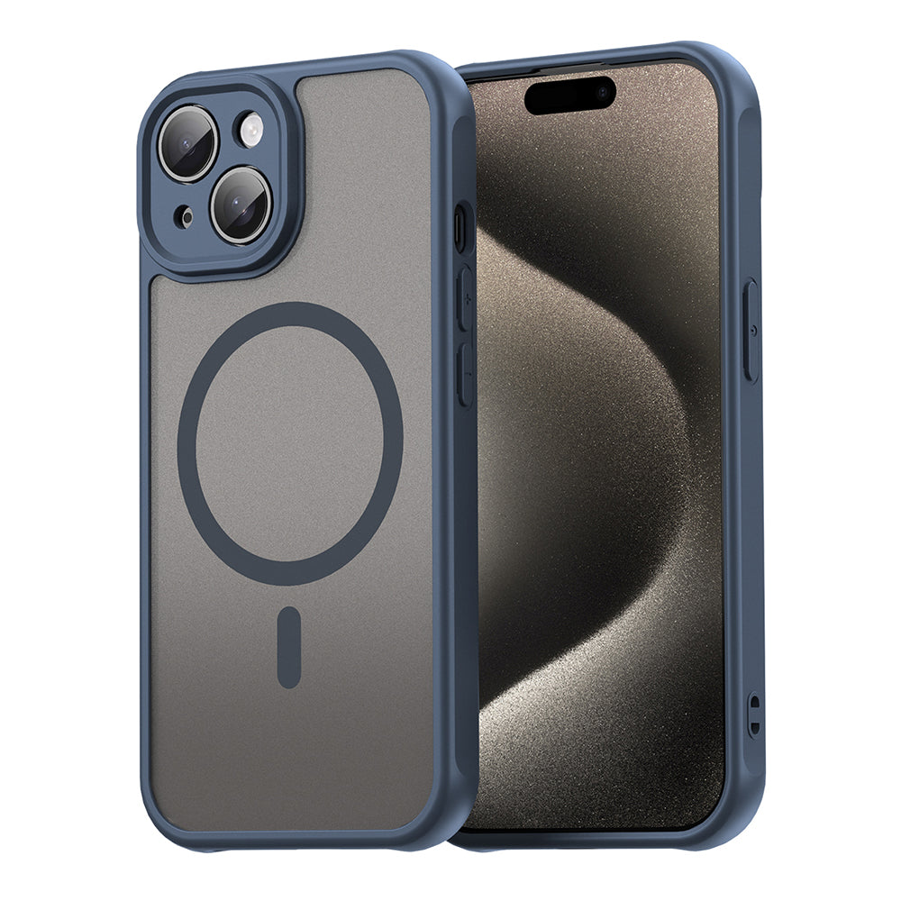 Custodia MagSafe per Apple iPhone 15 Plus, Techsuit, HaloFrost II, Blu Navy