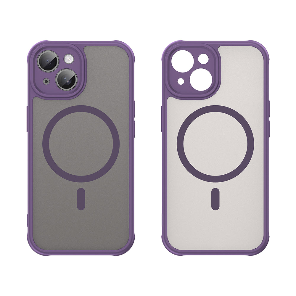 Custodia MagSafe per Apple iPhone 15 Plus, Techsuit, HaloFrost II, Viola