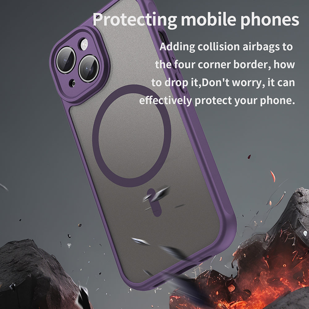 Custodia MagSafe per Apple iPhone 15 Plus, Techsuit, HaloFrost II, Viola