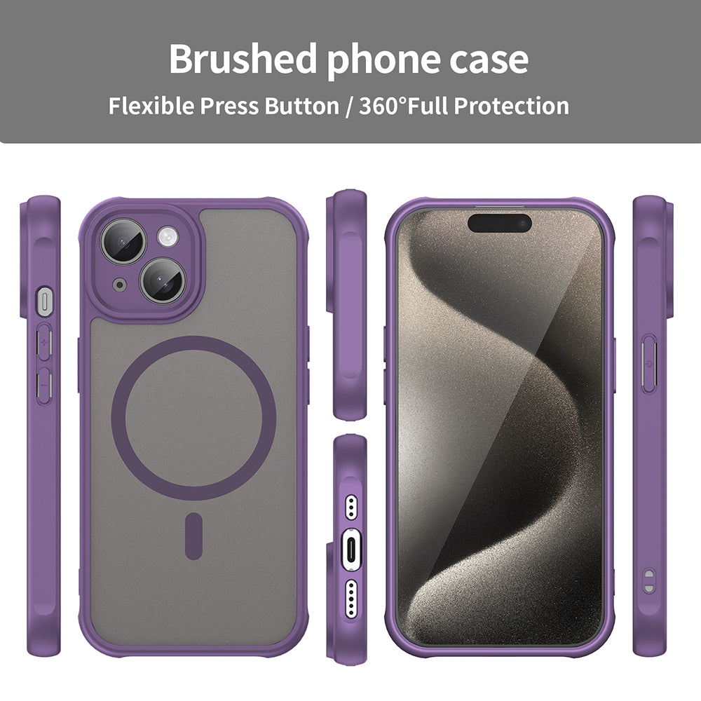 Custodia MagSafe per Apple iPhone 15 Plus, Techsuit, HaloFrost II, Viola
