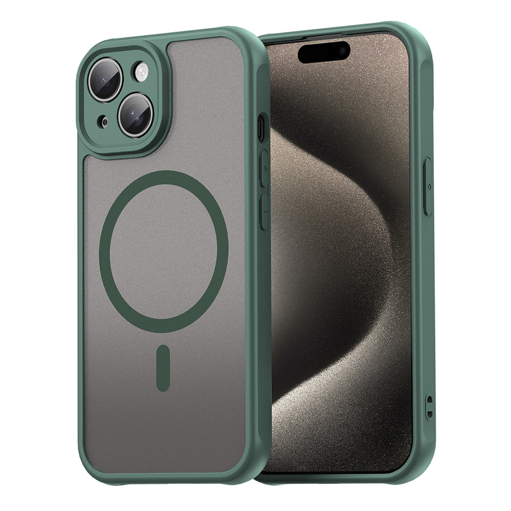 Custodia MagSafe per Apple iPhone 15 Plus, Techsuit, HaloFrost II, Verde