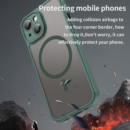 Custodia MagSafe per Apple iPhone 15 Plus, Techsuit, HaloFrost II, Verde