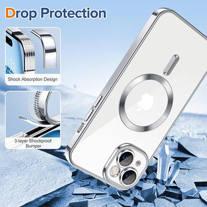 MagSafe Case for Apple iPhone 15 Plus, Techsuit, Luxury Crystal, Black