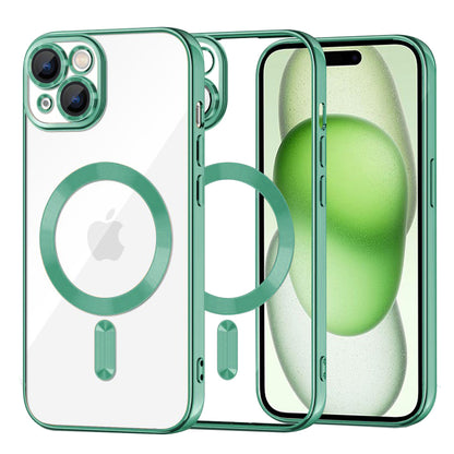 Custodia MagSafe per Apple iPhone 15 Plus, Techsuit, Luxury Crystal, Verde Chiaro