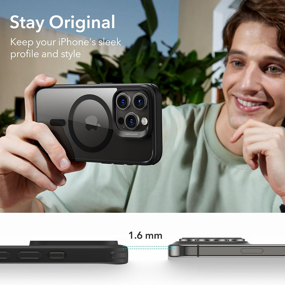 Custodia MagSafe per Apple iPhone 15 Pro, ESR, Classic Hybrid, Nero Trasparente