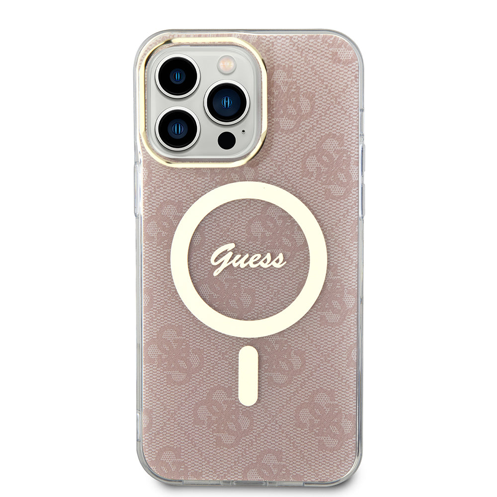 MagSafe Case for Apple iPhone 15 Pro, Guess, IML 4G, Pink