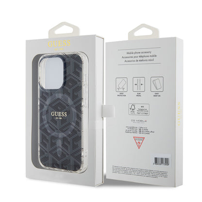 Custodia MagSafe per Apple iPhone 15 Pro, Guess, IML Gcube, Nera