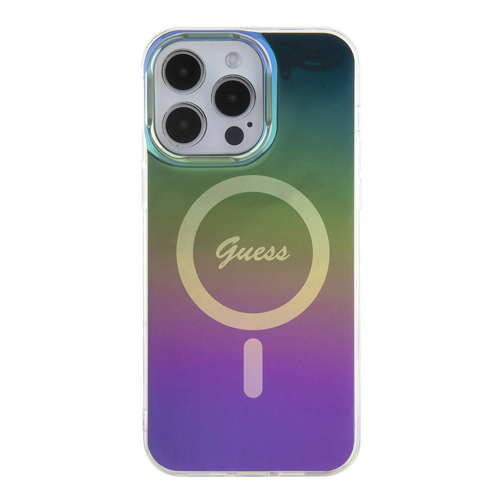 Custodia MagSafe per Apple iPhone 15 Pro, Guess, IML Iridescente, Multicolore