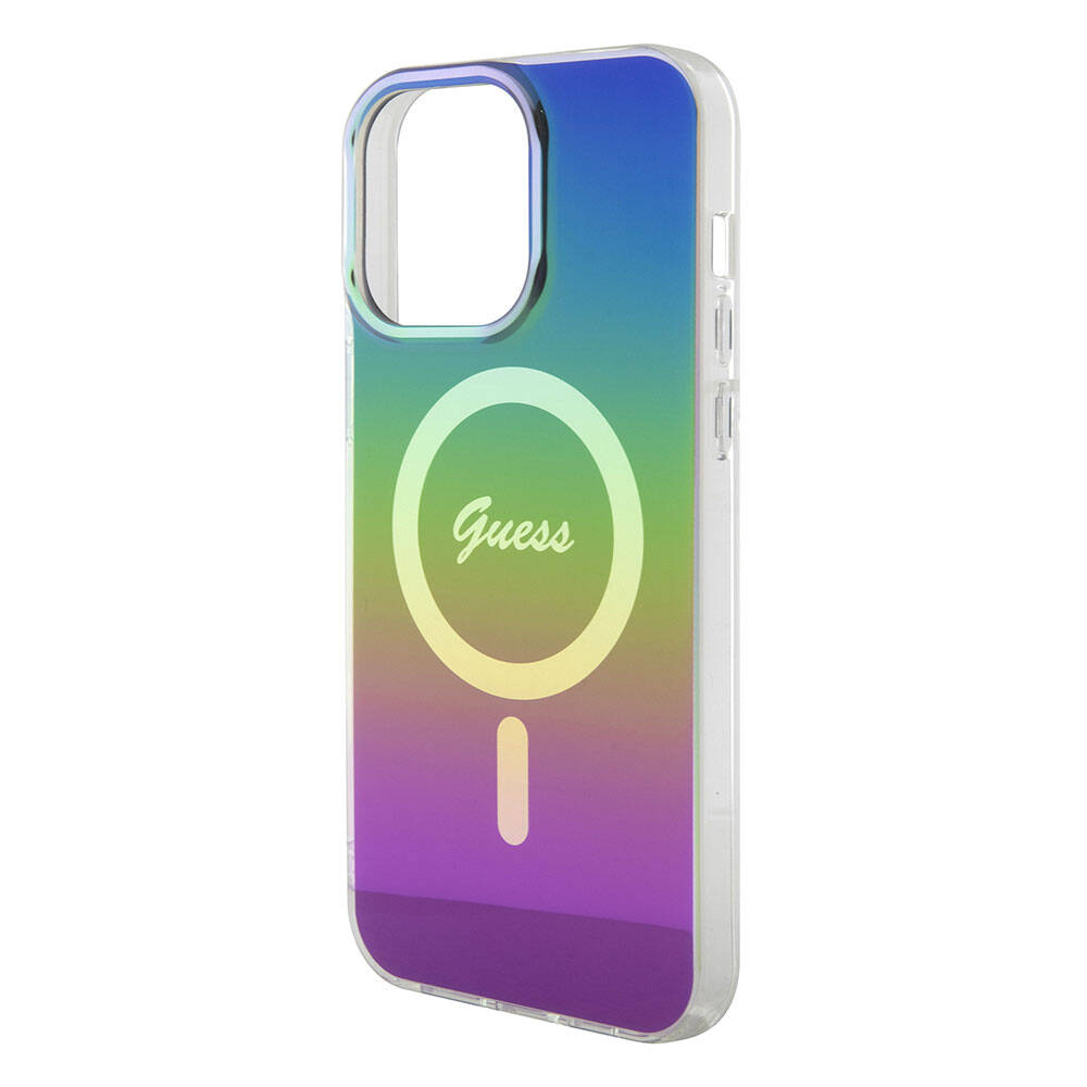 Custodia MagSafe per Apple iPhone 15 Pro, Guess, IML Iridescente, Multicolore