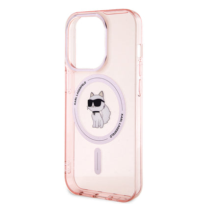 Custodia MagSafe per Apple iPhone 15 Pro, Karl Lagerfeld, IML Choupette, Rosa