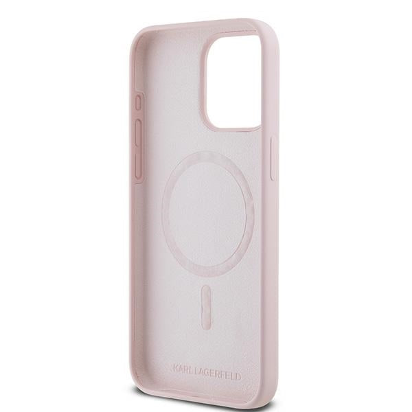 Custodia MagSafe per Apple iPhone 15 Pro, Karl Lagerfeld, Silicone Karl & Choupette, Rosa