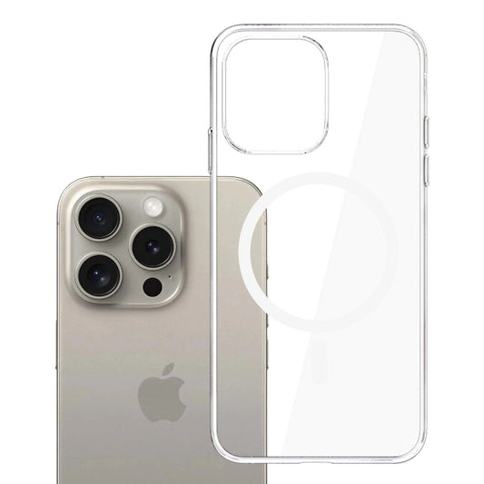 Custodia MagSafe per Apple iPhone 15 Pro Max, 3MK, Clear MagCase, Trasparente