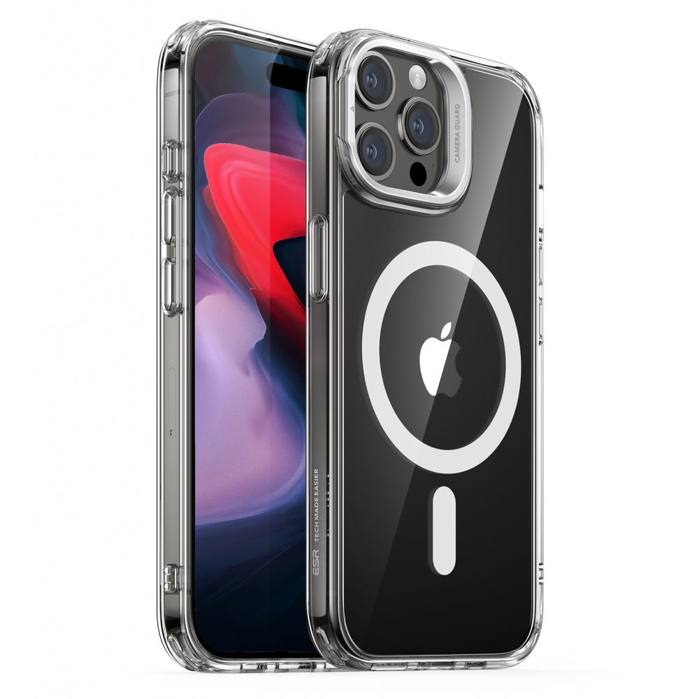 Custodia MagSafe per Apple iPhone 15 Pro Max, ESR, Classic Hybrid Kickstand, Trasparente