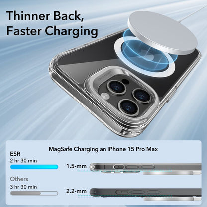 Custodia MagSafe per Apple iPhone 15 Pro Max, ESR, Classic Hybrid Kickstand, Trasparente