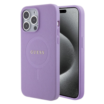 Custodia MagSafe per Apple iPhone 15 Pro Max, Guess, Saffiano, Viola