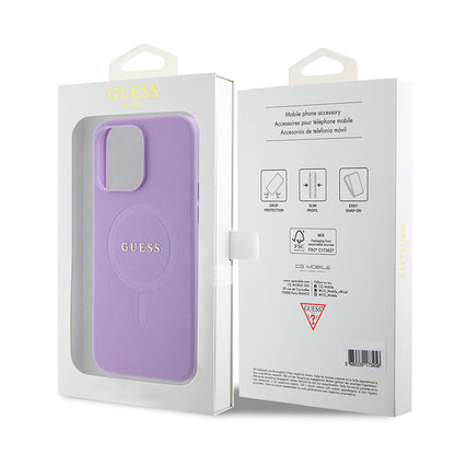 Custodia MagSafe per Apple iPhone 15 Pro Max, Guess, Saffiano, Viola